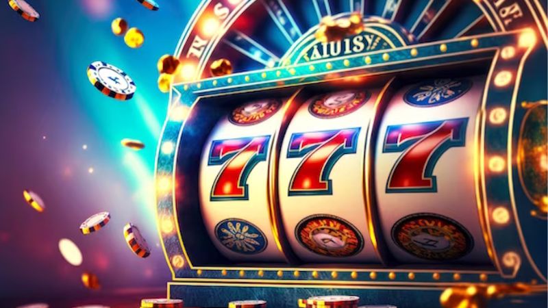 Máy Slot game có cấu trúc cơ bản gồm các cuộn (reels), hàng (rows), và các biểu tượng (symbols)