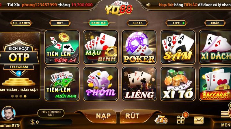 Nhà cái uy tín Yo88 cung cấp đa dạng các trò chơi cá cược hàng đầu VIệt Nam